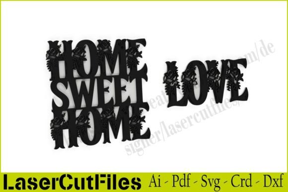 Download Floral Text for Laser Cutting, LOVE - Love Collection