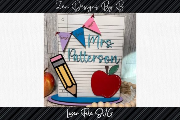 Download Teacher Name Sign Laser SVG - Premium Bundle