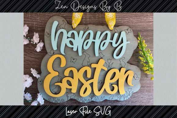 Download Happy Easter Sign Laser SVG - Sign laser svg Collection