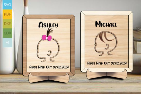 Download Baby First Hair Cut Frame Sign Laser SVG - Premium Resources