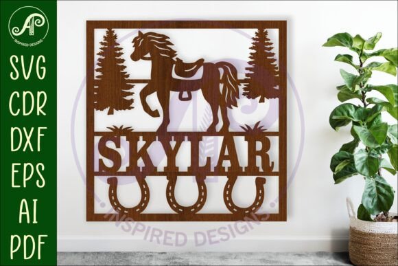 Download Horse Lovers Square Name Wall Art Sign - Love Collection