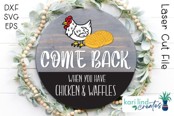 Download Chicken and Waffles Door Sign Laser SVG - Premium Bundle