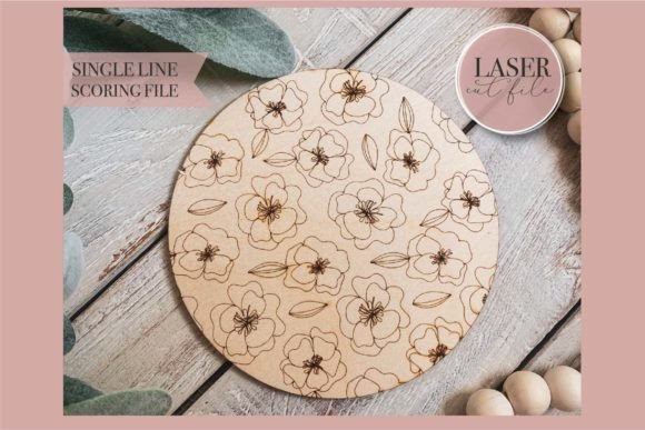 Download Round Floral Sign Laser SVG - Premium Resources