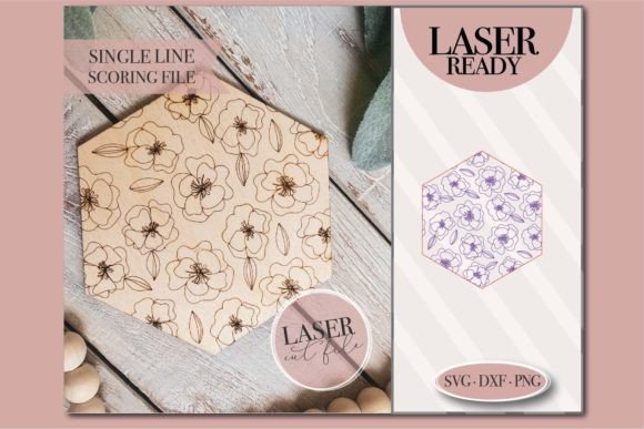 Download Hexagon Floral Sign Laser SVG - Premium Resources